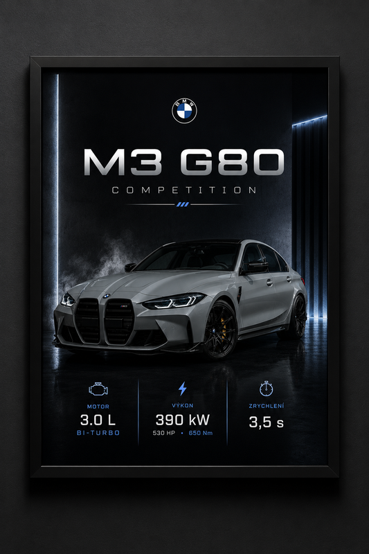 BMW M3 Competition – prémiový automobilový obraz na zeď od MotionCar