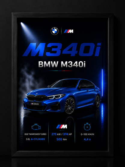 BMW M340i – prémiový automobilový obraz na zeď od MotionCar