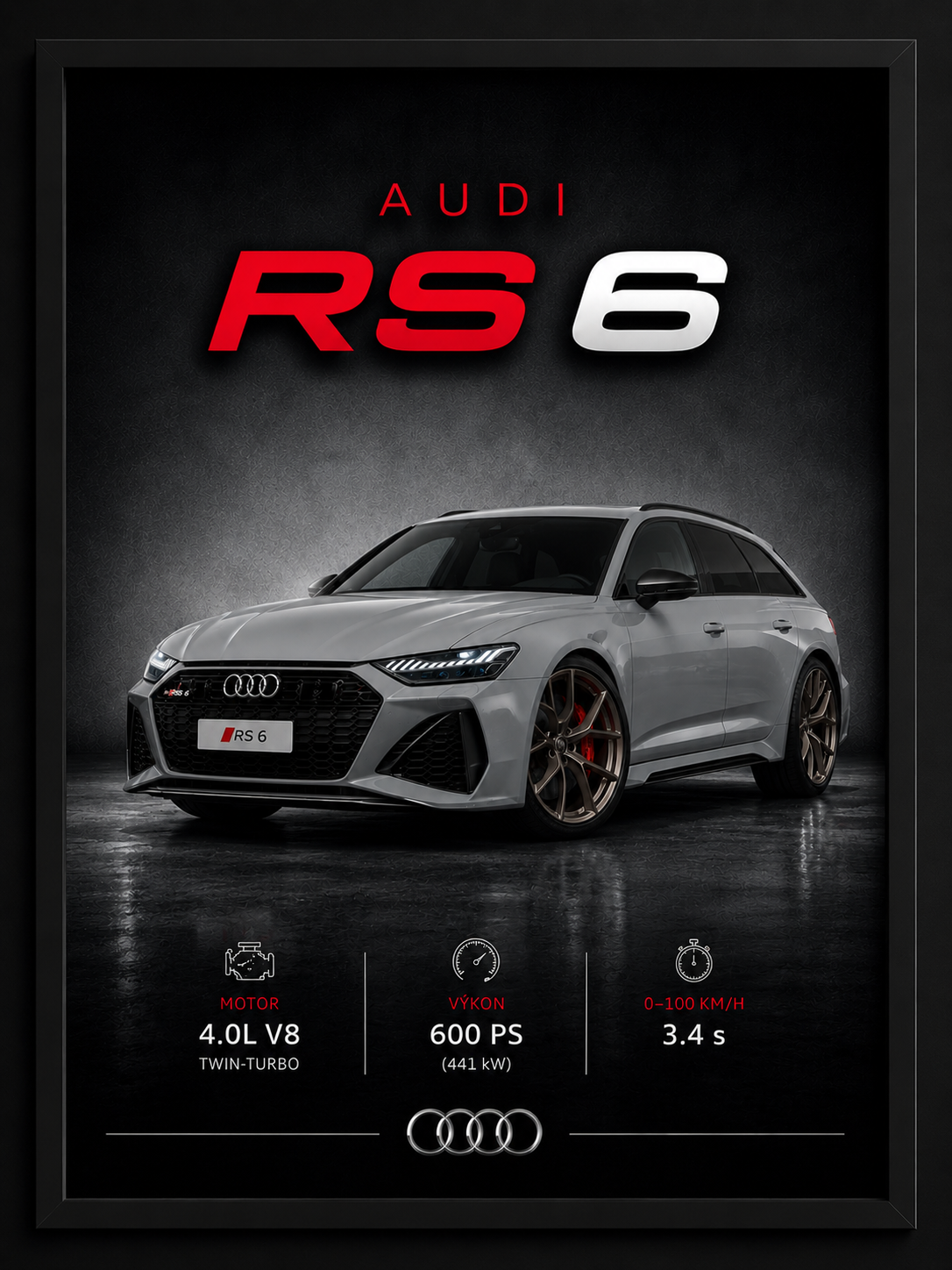 Audi RS6 Avant – prémiový automobilový obraz na zeď od MotionCar
