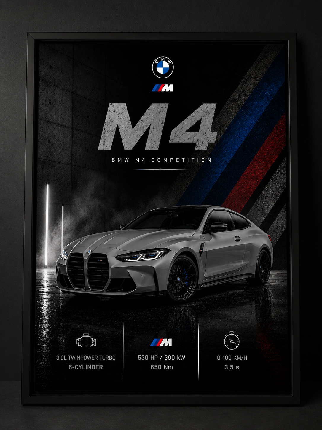 BMW M4 Competition – prémiový automobilový obraz na zeď od MotionCar
